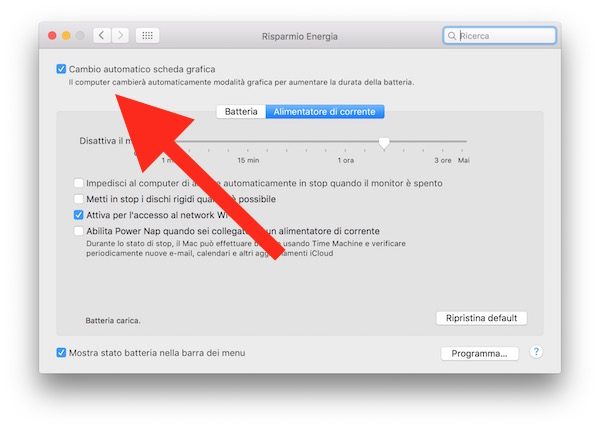 cambio automatico scheda video mac gpu